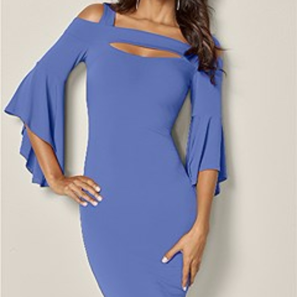 Venus Off the Shoulder Blue Dress